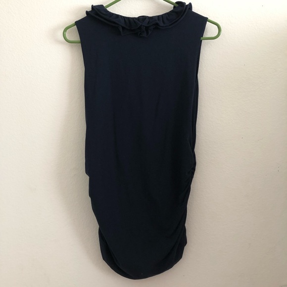 4/$25 CAbi Ruffle Ruched Tank Top Navy Blue Medium - Picture 6 of 6